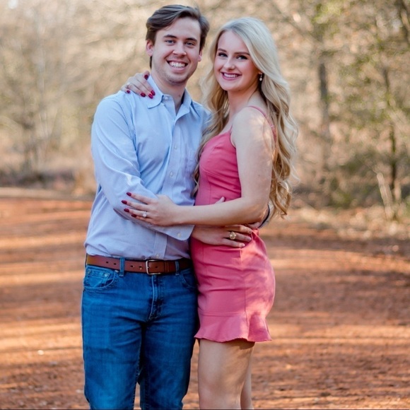 Pink Fitted Ruffle Dress - Picture 3 of 7